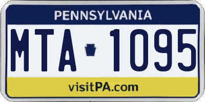 PA license plate MTA1095