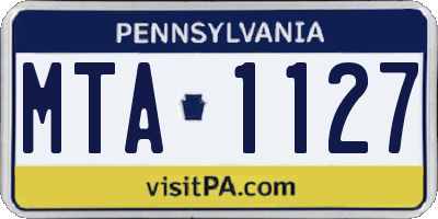 PA license plate MTA1127