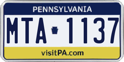 PA license plate MTA1137