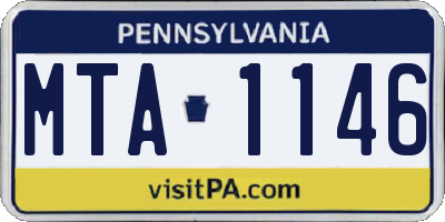 PA license plate MTA1146