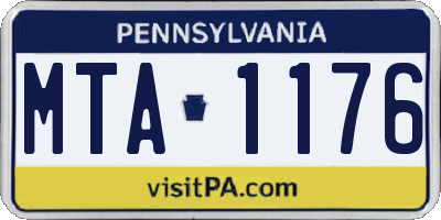 PA license plate MTA1176