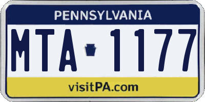 PA license plate MTA1177