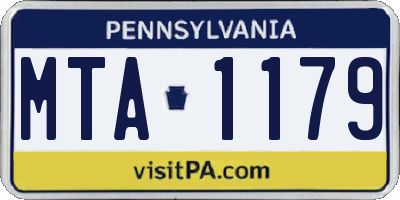 PA license plate MTA1179