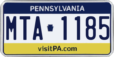 PA license plate MTA1185