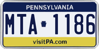 PA license plate MTA1186