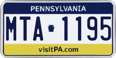 PA license plate MTA1195