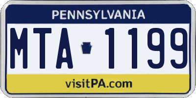 PA license plate MTA1199