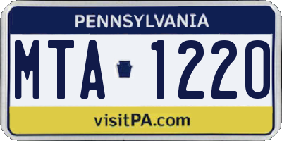 PA license plate MTA1220