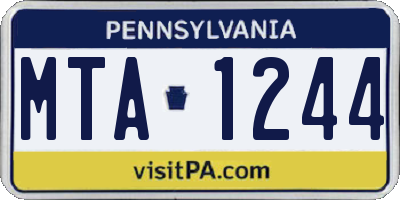 PA license plate MTA1244