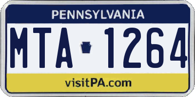 PA license plate MTA1264