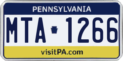 PA license plate MTA1266