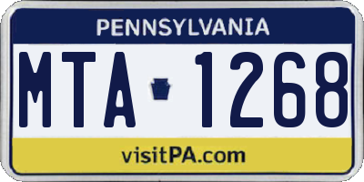 PA license plate MTA1268