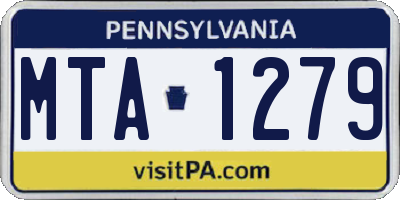 PA license plate MTA1279