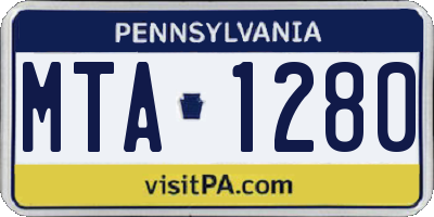 PA license plate MTA1280