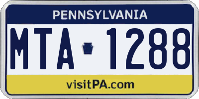 PA license plate MTA1288
