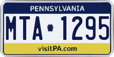 PA license plate MTA1295
