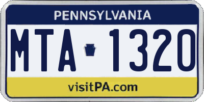 PA license plate MTA1320