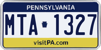 PA license plate MTA1327