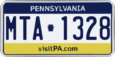 PA license plate MTA1328