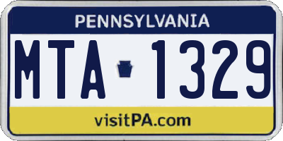 PA license plate MTA1329