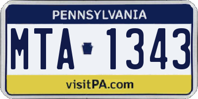 PA license plate MTA1343