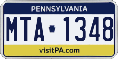 PA license plate MTA1348