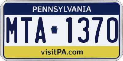 PA license plate MTA1370