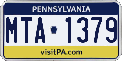 PA license plate MTA1379