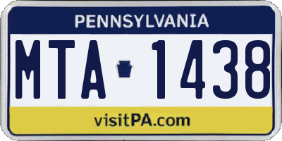 PA license plate MTA1438