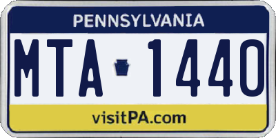 PA license plate MTA1440