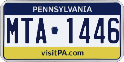 PA license plate MTA1446