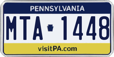 PA license plate MTA1448