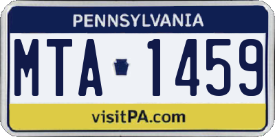 PA license plate MTA1459