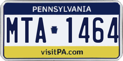 PA license plate MTA1464
