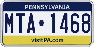 PA license plate MTA1468