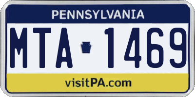 PA license plate MTA1469