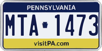 PA license plate MTA1473