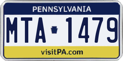 PA license plate MTA1479