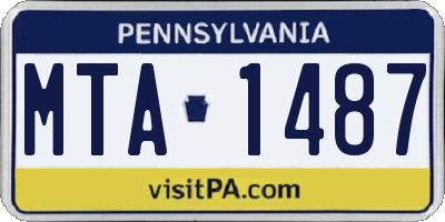 PA license plate MTA1487