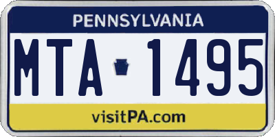 PA license plate MTA1495