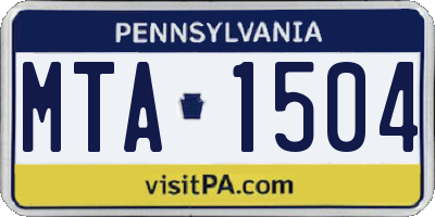 PA license plate MTA1504