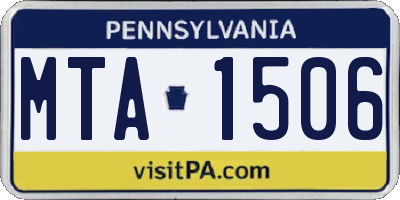 PA license plate MTA1506
