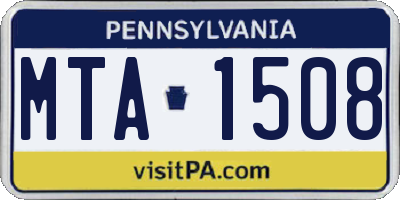PA license plate MTA1508