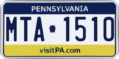 PA license plate MTA1510