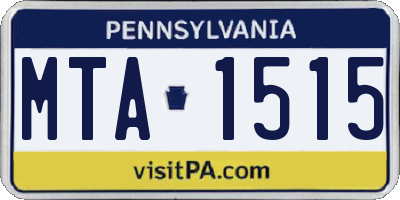 PA license plate MTA1515