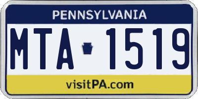 PA license plate MTA1519