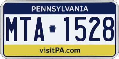 PA license plate MTA1528