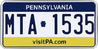 PA license plate MTA1535