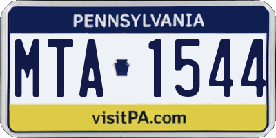 PA license plate MTA1544