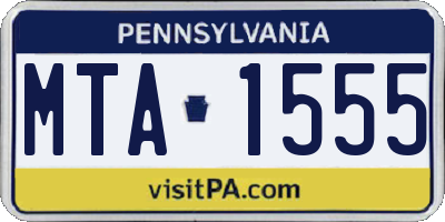 PA license plate MTA1555